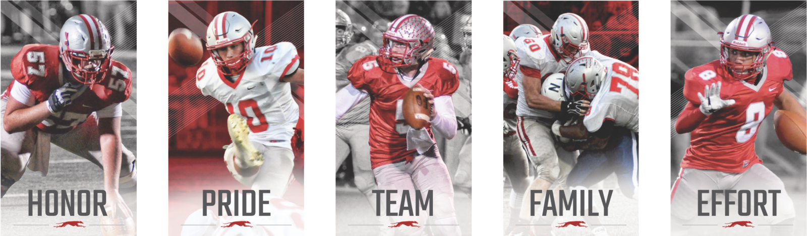 Shelby Football gym banners